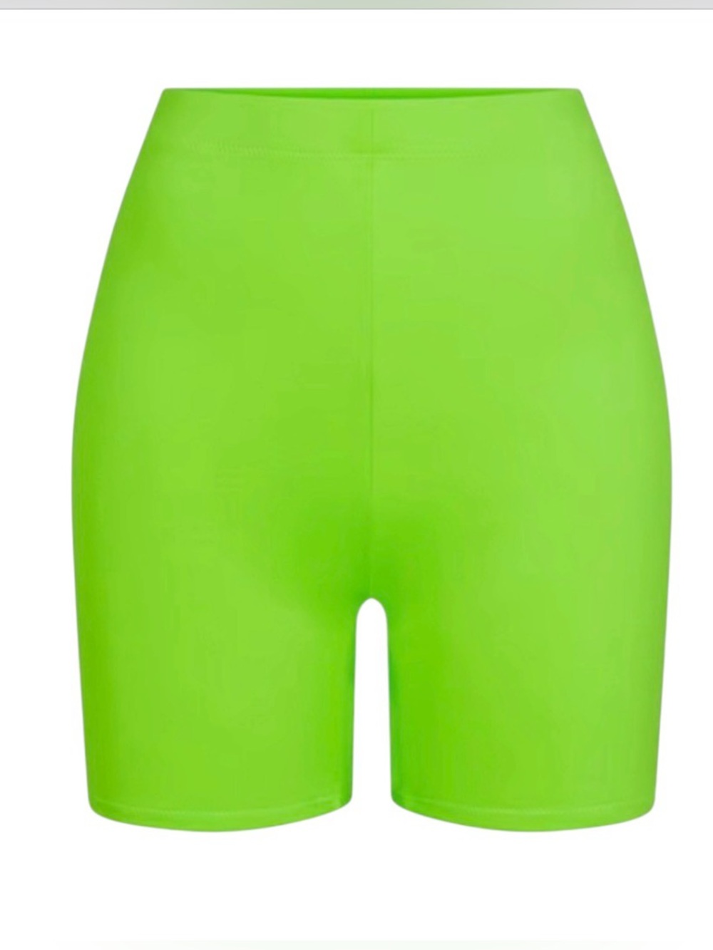 Skims Neon Green Recycled Swim Elastane Mid Waist Biker Gym Shorts Size Large